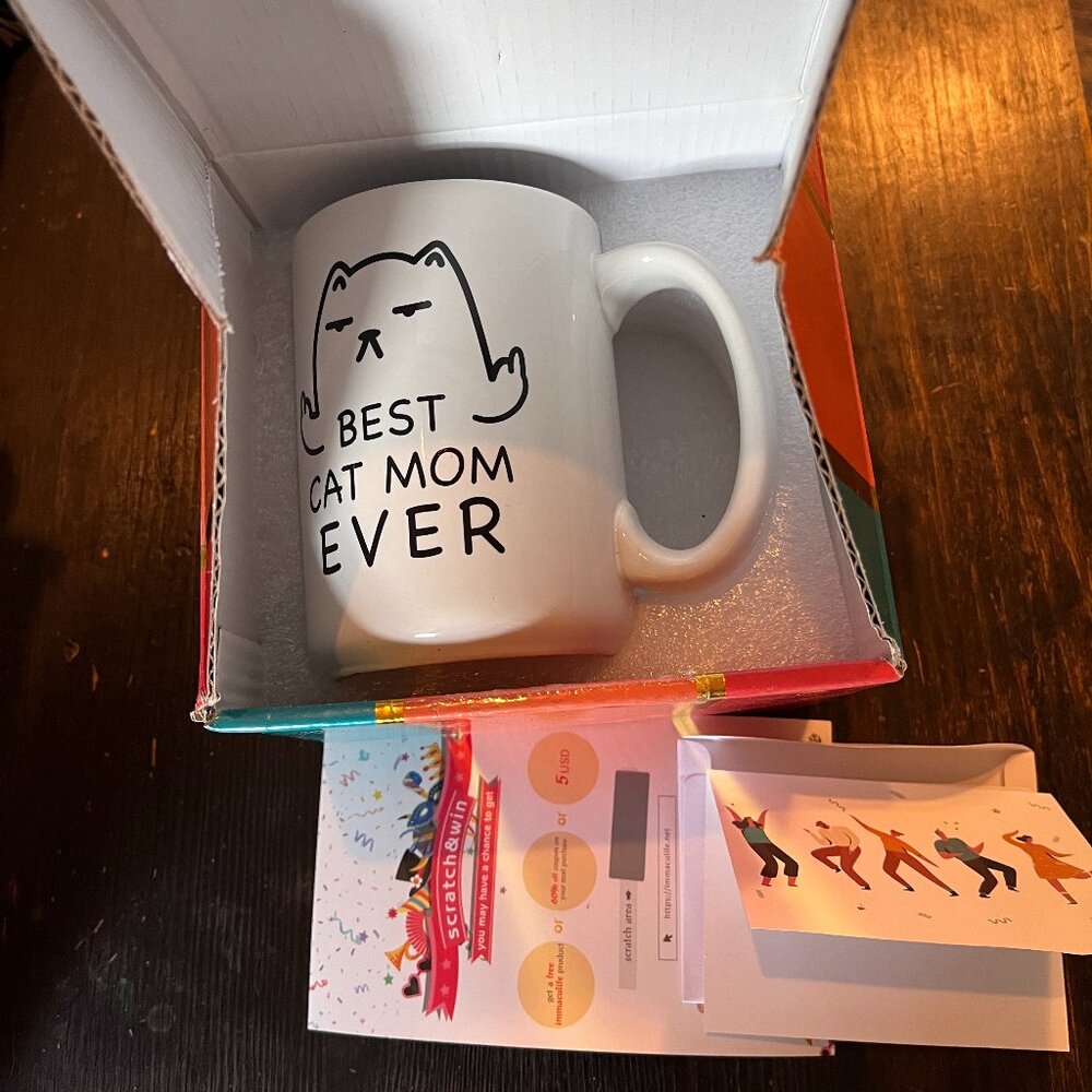 immaculife cat mom coffee mug - NEW IN BOX - Picture 3 of 5